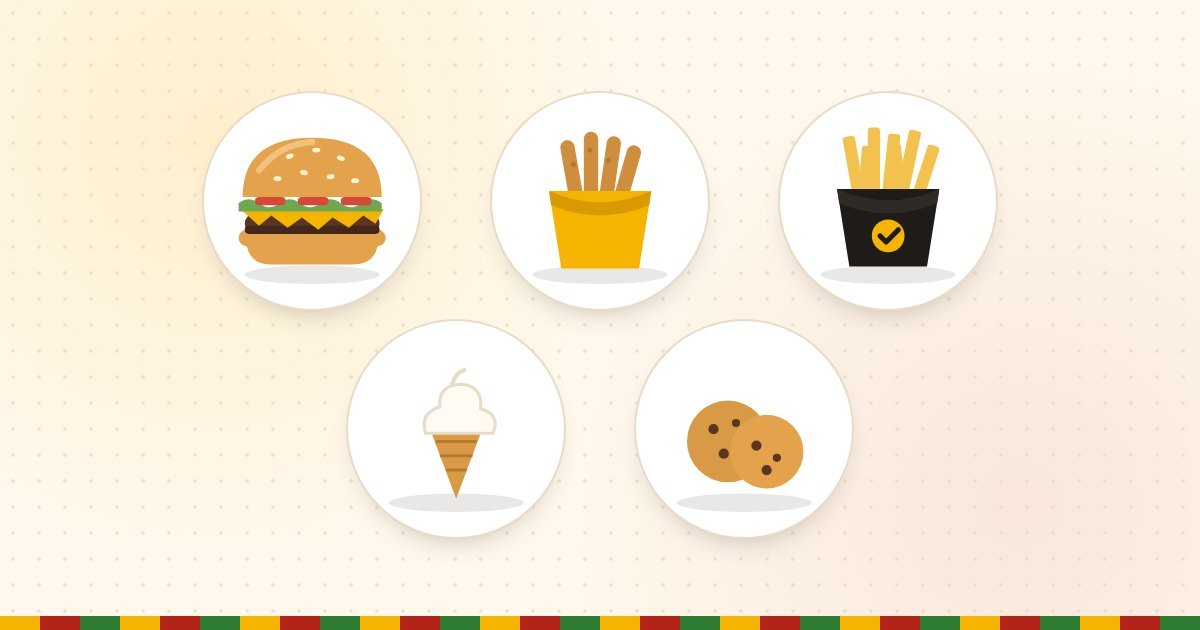 Burger King value menu items: a small burger, Chicken Fries, fries, a soft serve cone and cookies